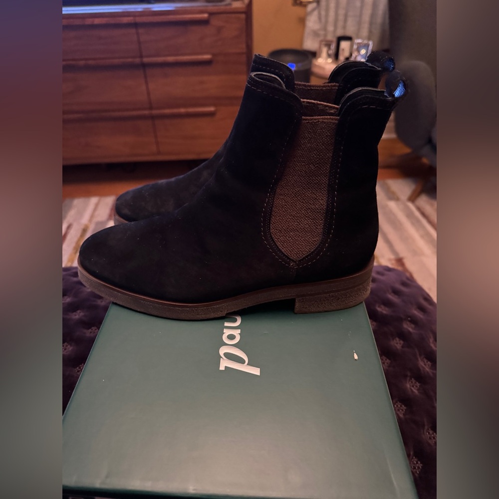 Paul Green Sunny Chelsea Boot in Black Suede